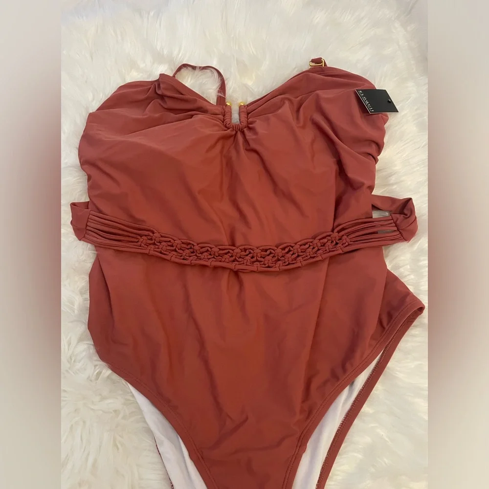 ELOQUII BRAIDED BELT ONE PIECE